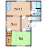 名鉄三河線/新川町駅 徒歩12分 1階 築35年 2DKの間取り