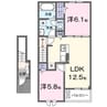 六万石くるりんバス（寺津矢田線）/矢田小東 徒歩5分 2階 1年未満 2LDKの間取り