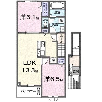 間取図 六万石くるりんバス（寺津矢田線）/富山北 徒歩11分 2階 1年未満