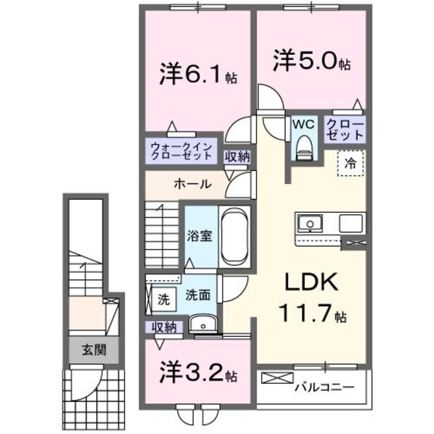 間取図 名鉄西尾線/西尾口駅 徒歩16分 2階 建築中