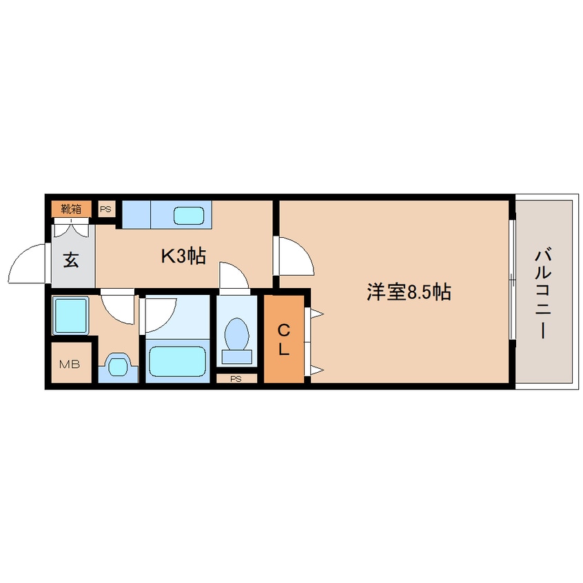 間取図 大和路線・関西本線/奈良駅 徒歩2分 6階 築21年