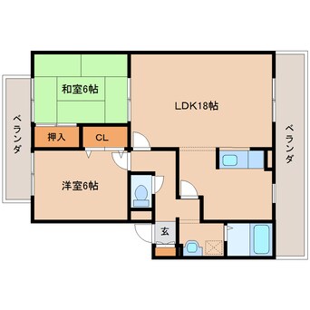 間取図 大和路線・関西本線/奈良駅 バス9分宮の森西口下車:停歩7分 2階 築21年