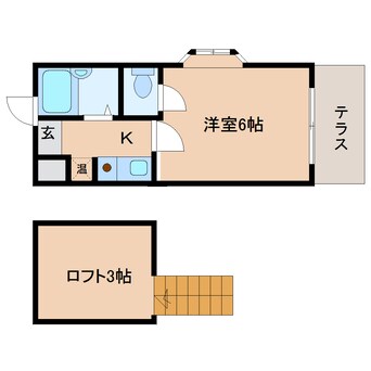 間取図 大和路線・関西本線/奈良駅 徒歩14分 1階 築35年