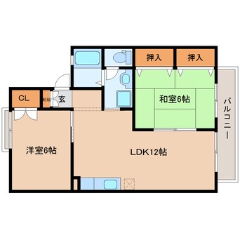 間取図 近鉄難波線・奈良線/近鉄奈良駅 バス14分西九条町下車:停歩5分 2階 築33年