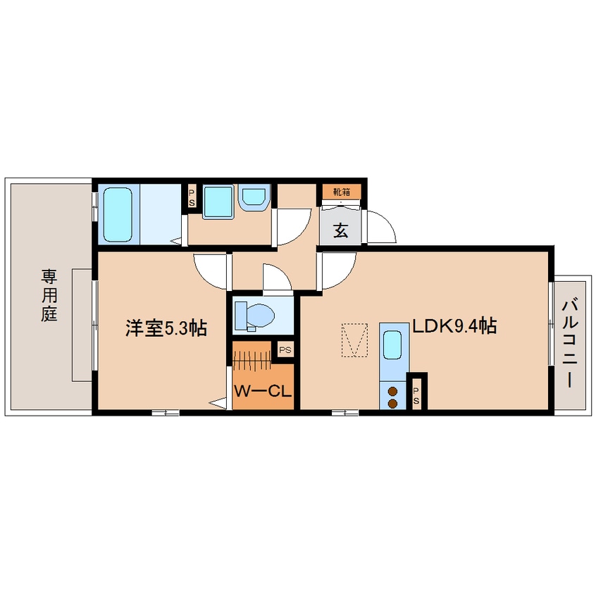 間取図 近鉄難波線・奈良線/新大宮駅 徒歩13分 1階 築17年