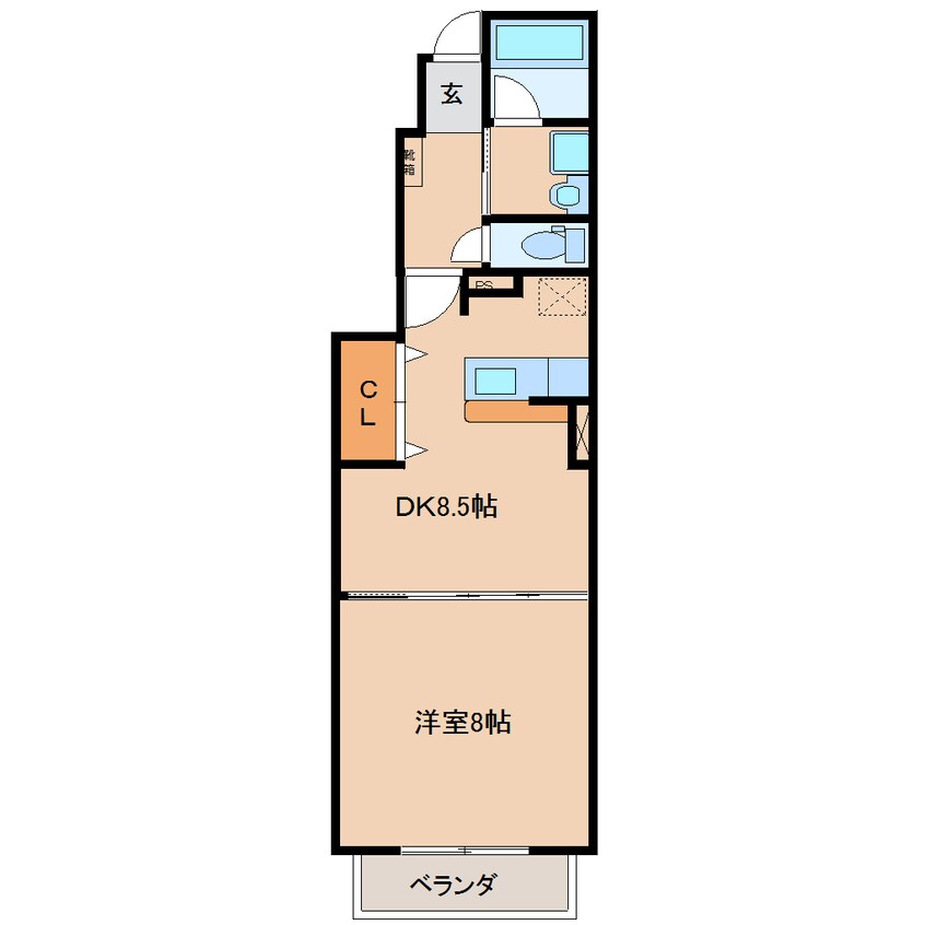 間取図 近鉄難波線・奈良線/新大宮駅 徒歩17分 1階 築16年