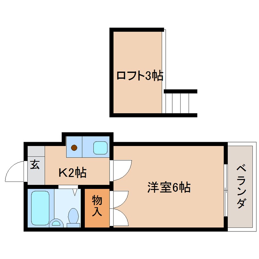 間取図 近鉄難波線・奈良線/近鉄奈良駅 バス11分南方町下車:停歩5分 2階 築34年