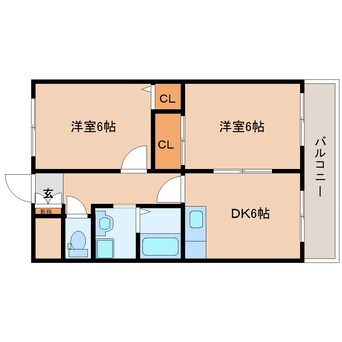 間取図 大和路線・関西本線/奈良駅 徒歩12分 4階 築34年