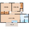 大和路線・関西本線/奈良駅 バス:16分:停歩4分 2階 築36年 2LDKの間取り