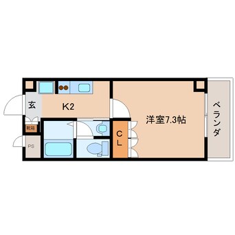 間取図 近鉄難波線・奈良線/新大宮駅 徒歩3分 7階 築14年