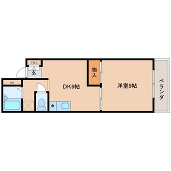 間取図 近鉄難波線・奈良線/近鉄奈良駅 徒歩10分 4階 築27年