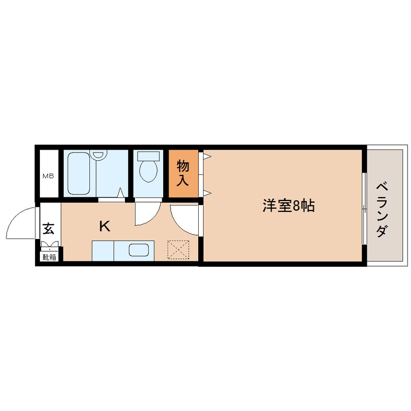 間取図 近鉄難波線・奈良線/近鉄奈良駅 徒歩10分 2階 築27年