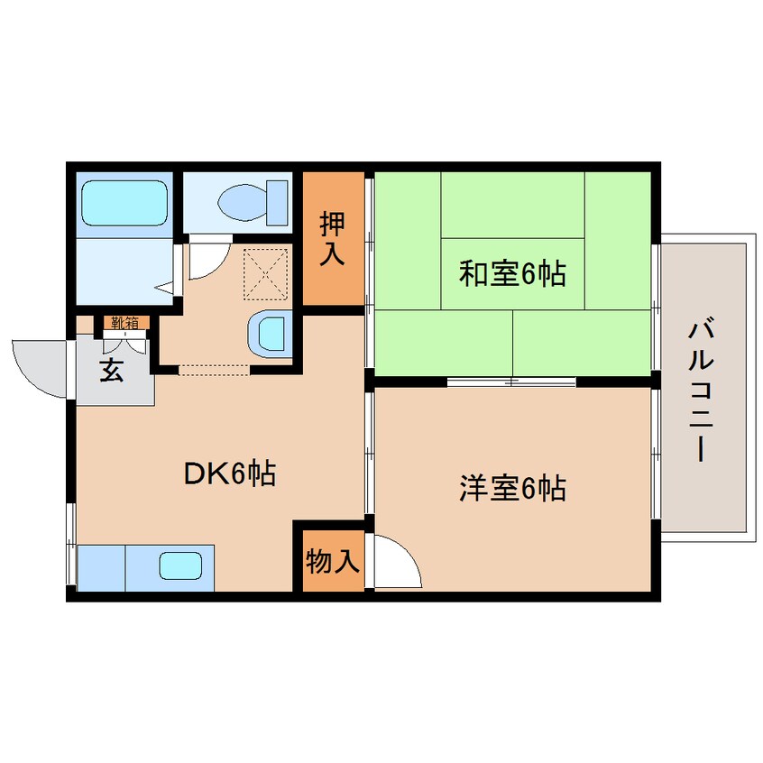 間取図 大和路線・関西本線/奈良駅 バス8分北神殿下車:停歩6分 1階 築33年