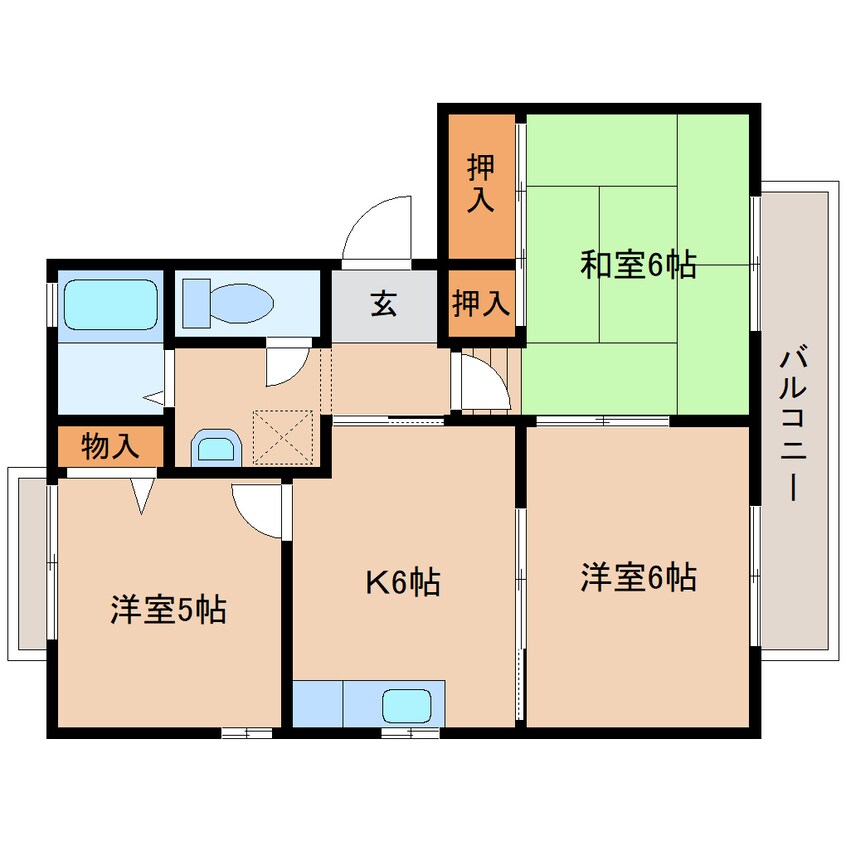 間取図 近鉄難波線・奈良線/近鉄奈良駅 バス10分梅美台西下車:停歩5分 1階 築27年