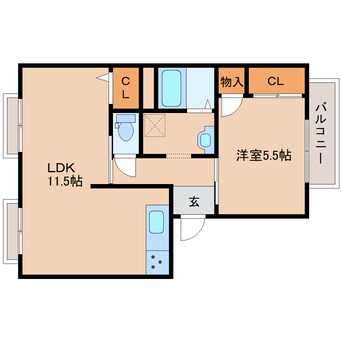 間取図 大和路線・関西本線/奈良駅 バス5分大安寺西口下車:停歩3分 2階 築33年
