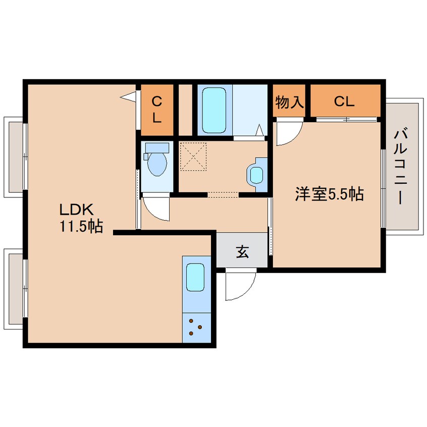 間取図 大和路線・関西本線/奈良駅 バス5分大安寺西口下車:停歩3分 2階 築33年