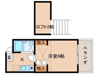 間取図 桜井線<万葉まほろば線>/京終駅 徒歩7分 2階 築30年