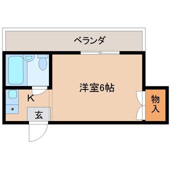 間取図 桜井線<万葉まほろば線>/京終駅 徒歩8分 1階 築36年