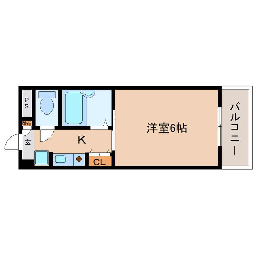 間取図 近鉄難波線・奈良線/新大宮駅 徒歩8分 2階 築27年