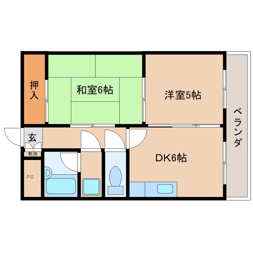 間取図 近鉄難波線・奈良線/近鉄奈良駅 徒歩8分 3階 築29年