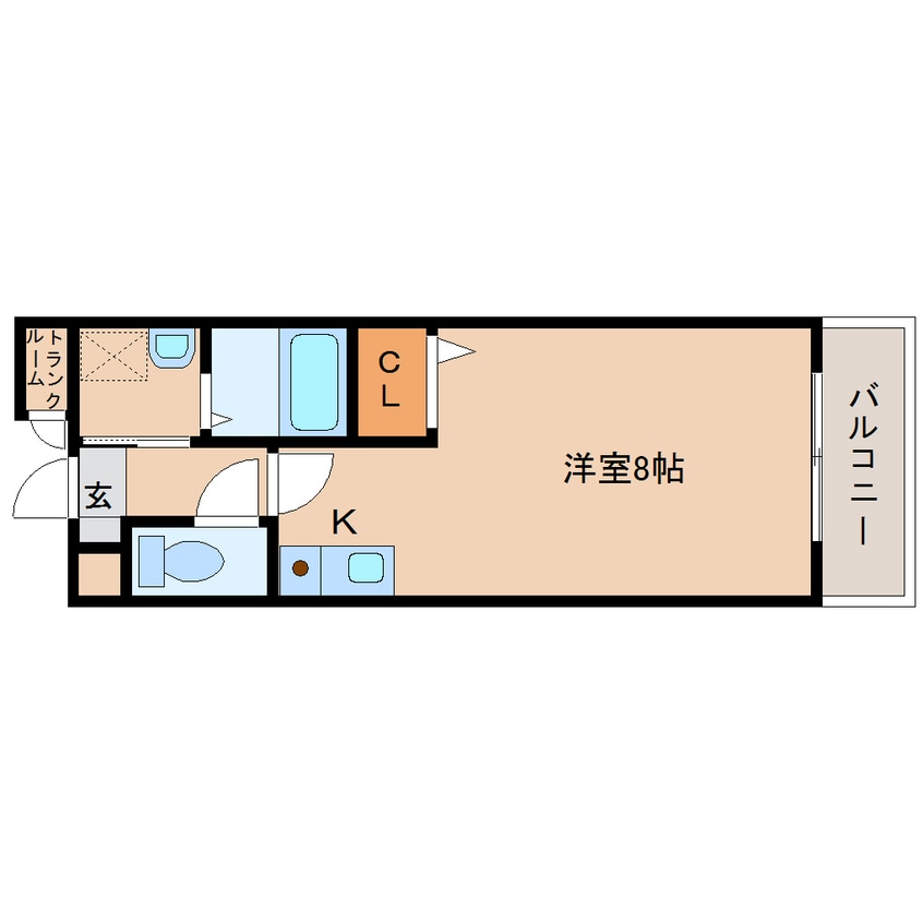 間取図 近鉄難波線・奈良線/新大宮駅 徒歩8分 3階 築24年