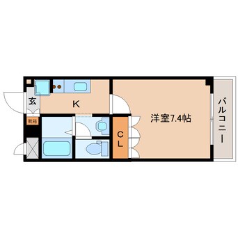 間取図 大和路線・関西本線/木津駅 徒歩1分 8階 築15年