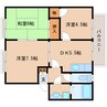 大和路線・関西本線/奈良駅 バス:8分:停歩8分 2階 築31年 3DKの間取り