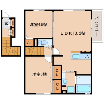 間取図 大和路線・関西本線/奈良駅 徒歩22分 1階 築10年