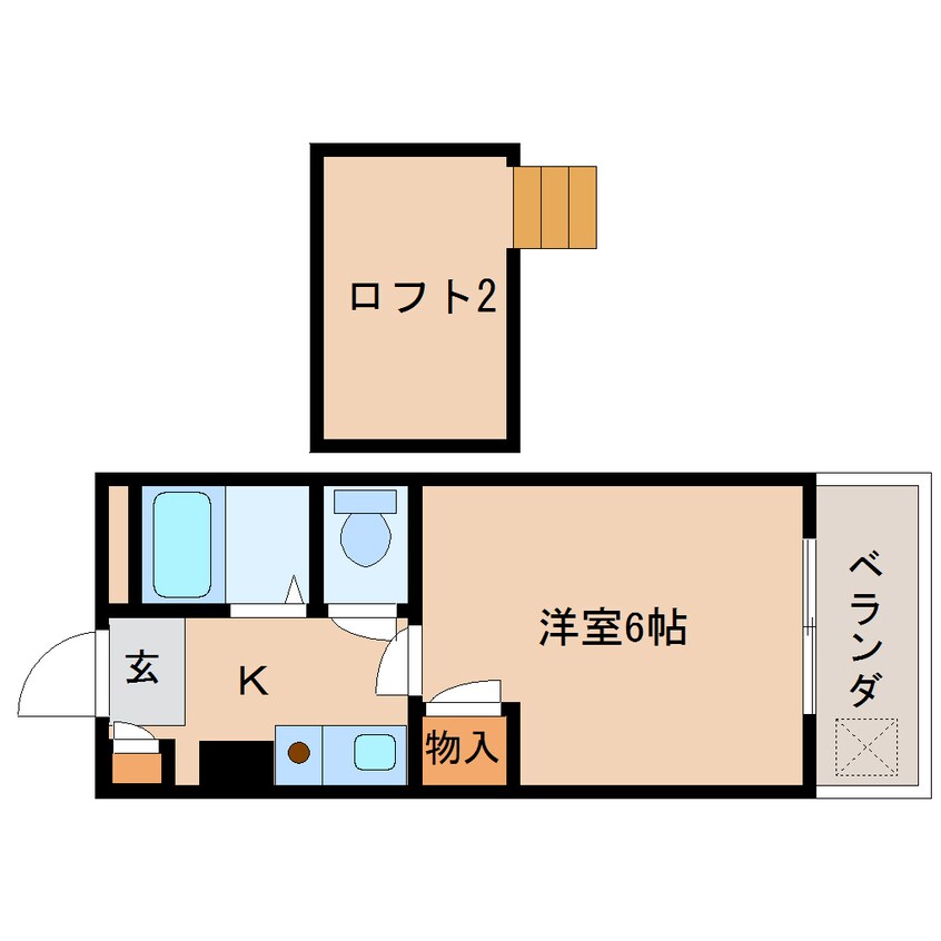 間取図 近鉄難波線・奈良線/近鉄奈良駅 バス11分萩ケ丘町下車:停歩2分 2階 築35年