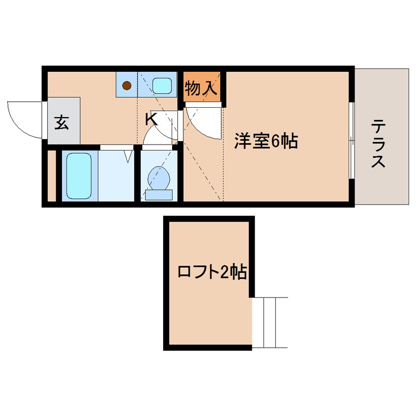 間取図 近鉄難波線・奈良線/近鉄奈良駅 バス11分萩ケ丘町下車:停歩2分 1階 築35年