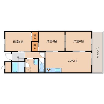 間取図 近鉄難波線・奈良線/新大宮駅 徒歩4分 2階 築36年