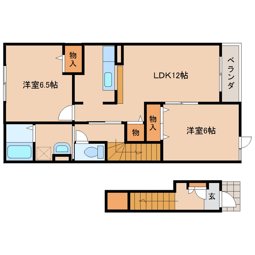 間取図 大和路線・関西本線/奈良駅 バス15分辰市農協下車:停歩4分 2階 築17年