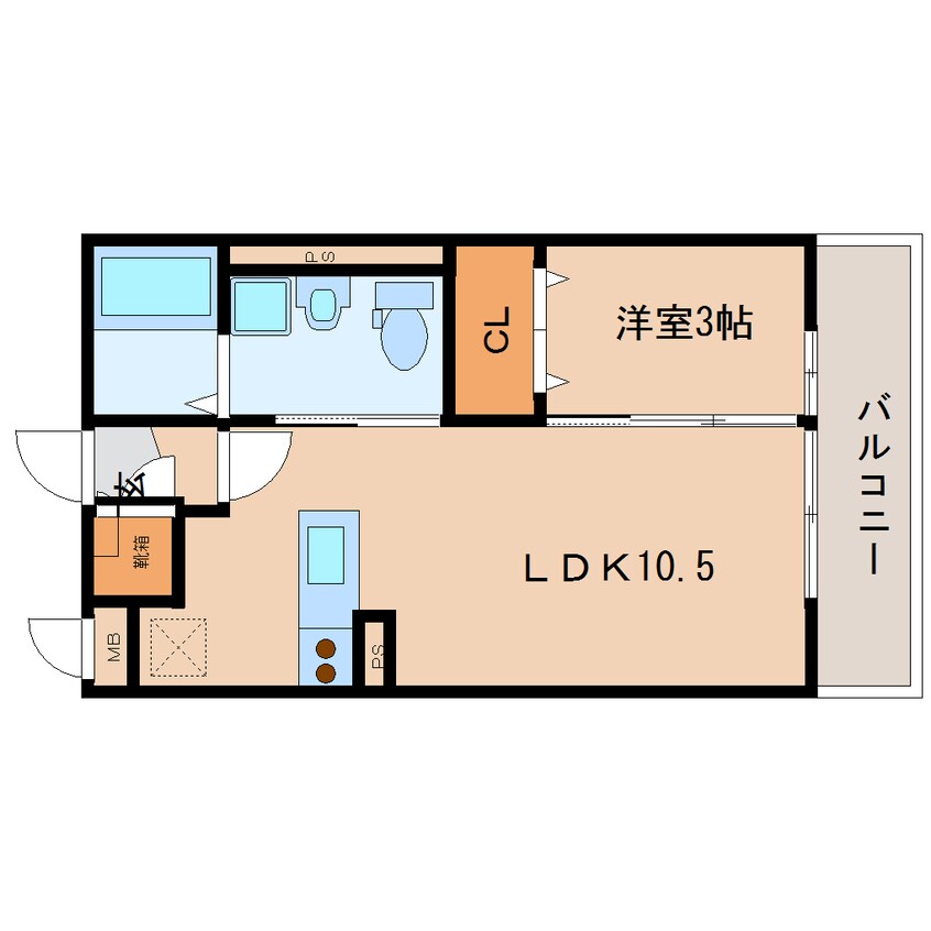 間取図 近鉄難波線・奈良線/新大宮駅 徒歩14分 3階 築15年