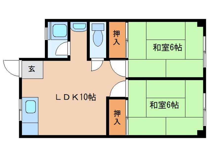 間取図 近鉄難波線・奈良線/近鉄奈良駅 徒歩17分 3階 築56年