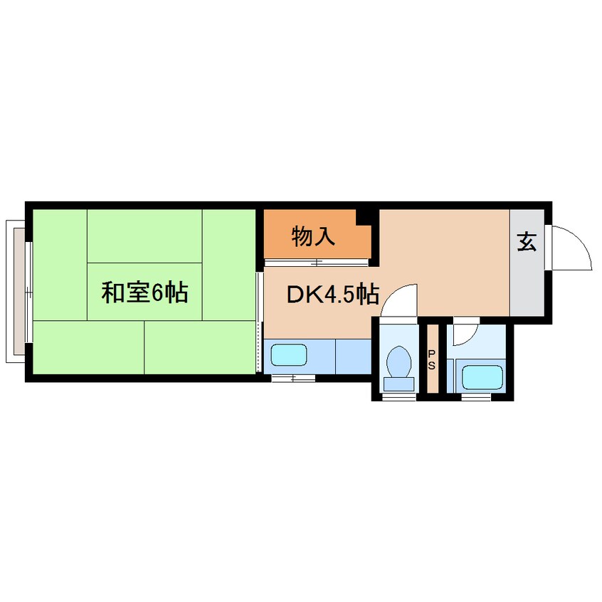 間取図 近鉄難波線・奈良線/近鉄奈良駅 徒歩17分 5階 築56年