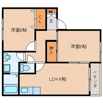 間取図 大和路線・関西本線/加茂駅 徒歩10分 2階 築25年