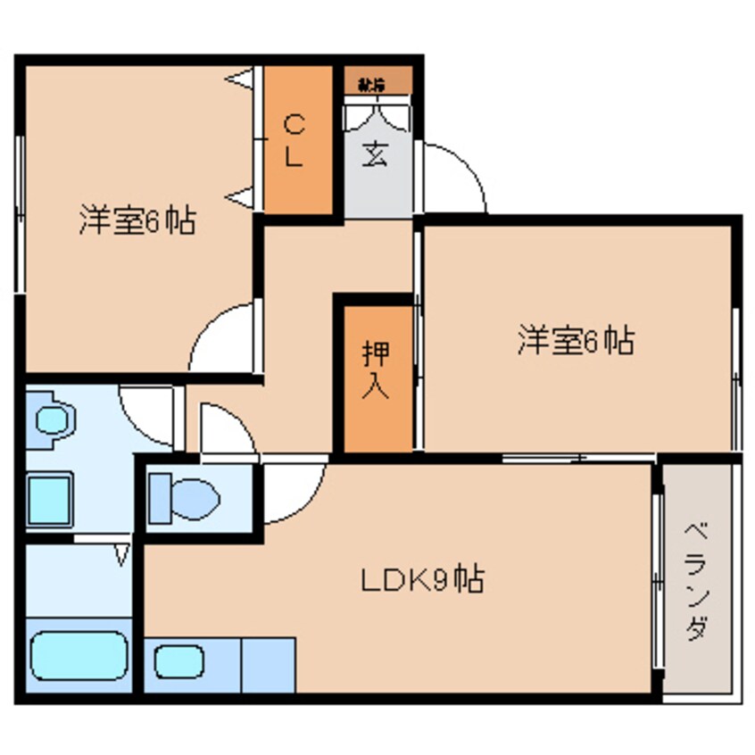 間取図 大和路線・関西本線/加茂駅 徒歩10分 2階 築25年