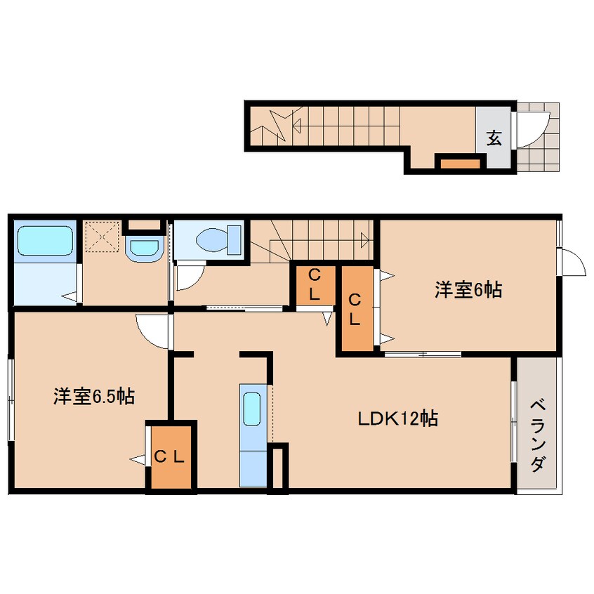 間取図 大和路線・関西本線/奈良駅 バス15分辰市農協下車:停歩4分 2階 築17年