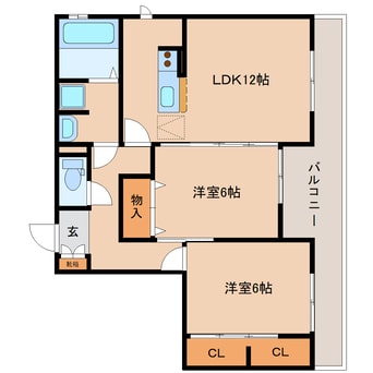 間取図 大和路線・関西本線/奈良駅 バス8分北神殿下車:停歩6分 2階 築11年