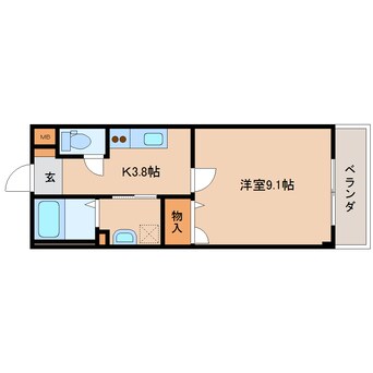 間取図 大和路線・関西本線/奈良駅 徒歩4分 1階 築19年