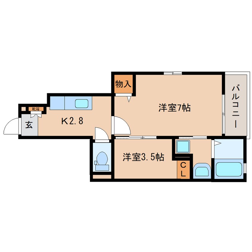 間取図 近鉄難波線・奈良線/近鉄奈良駅 徒歩17分 1階 築9年