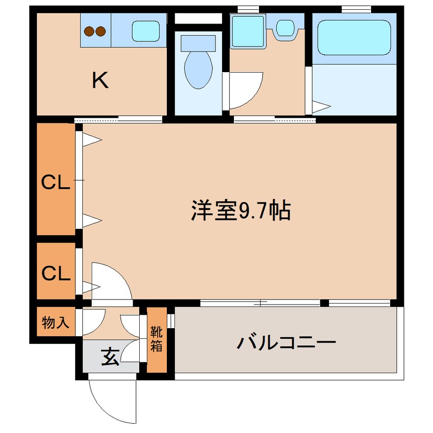 間取図 近鉄難波線・奈良線/近鉄奈良駅 徒歩14分 3階 築19年