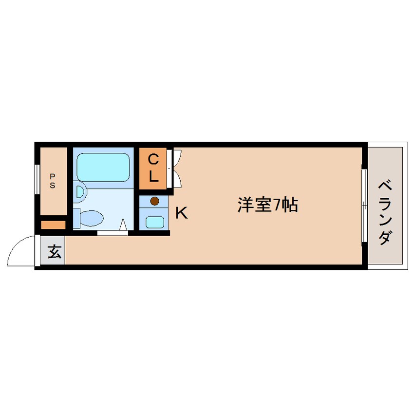 間取図 大和路線・関西本線/奈良駅 徒歩3分 2階 築34年