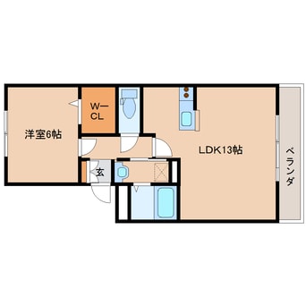 間取図 近鉄難波線・奈良線/近鉄奈良駅 バス10分萩ヶ丘下車:停歩6分 1階 築18年
