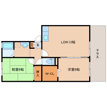 間取図 近鉄難波線・奈良線/近鉄奈良駅 バス15分木津南ソレイユ下車:停歩10分 1階 築24年