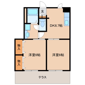 間取図 近鉄難波線・奈良線/新大宮駅 徒歩14分 1階 築27年