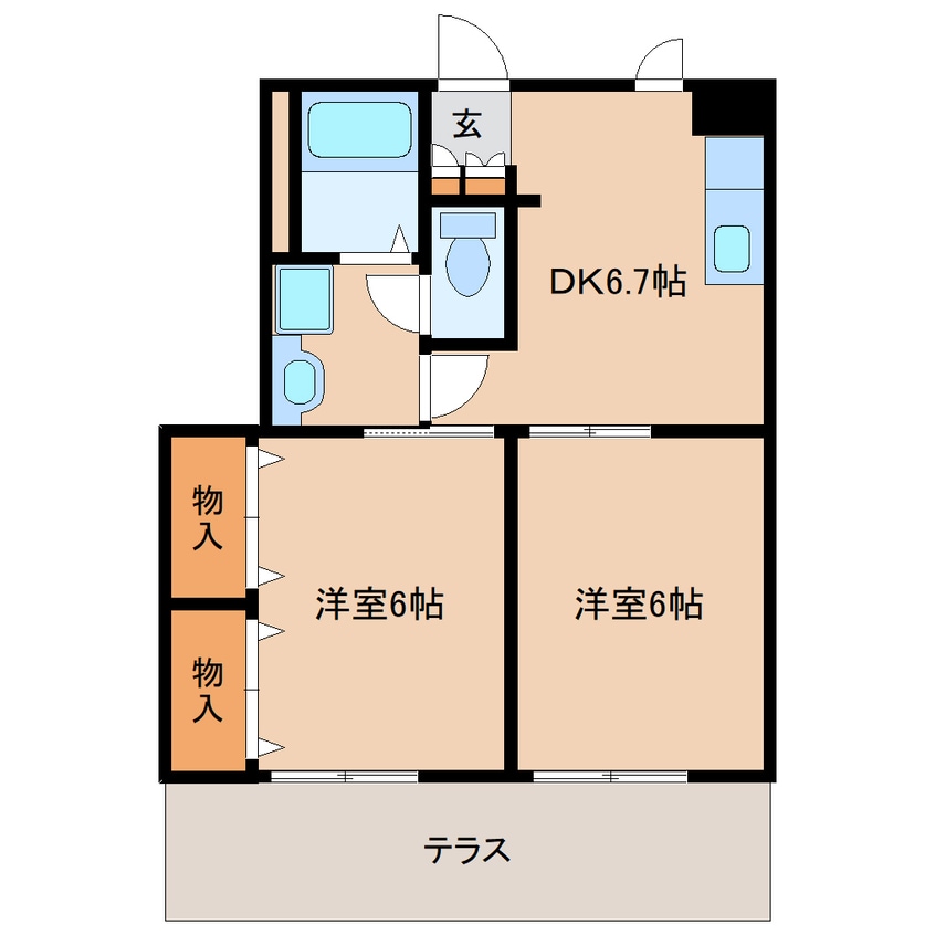 間取図 近鉄難波線・奈良線/新大宮駅 徒歩14分 1階 築27年