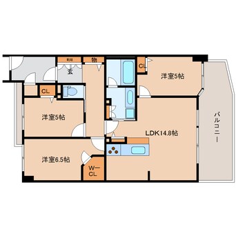 間取図 近鉄難波線・奈良線/近鉄奈良駅 徒歩22分 3階 築16年