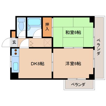 間取図 大和路線・関西本線/奈良駅 バス13分北之庄下車:停歩1分 4階 築34年