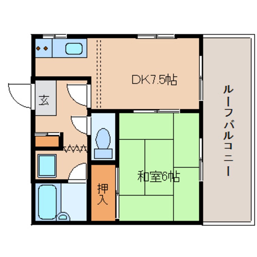 間取図 大和路線・関西本線/奈良駅 バス13分北之庄下車:停歩1分 5階 築34年